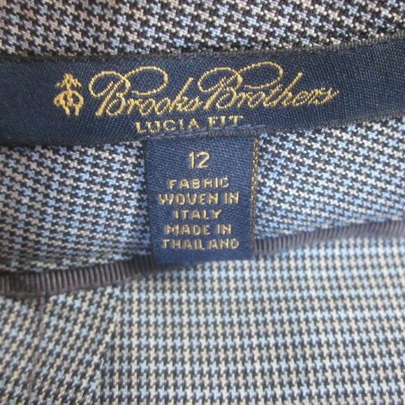Brooks Brothers Womens Size 12 Blue Check Wool Lucia Fit Pants New Condition - Picture 2 of 13